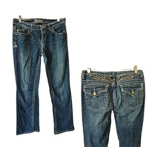 ADIKTD Wings Dark Wash‎ Bootcut Jeans Size 10/31 INSEAM 35 LONG